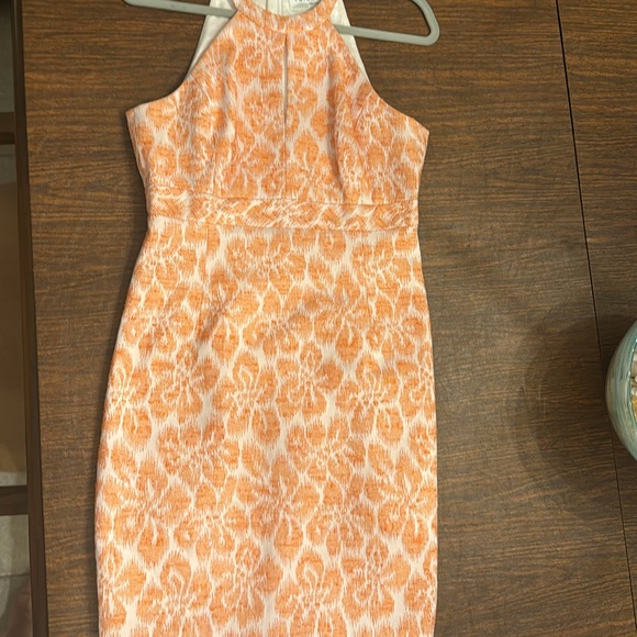 Trina Turk orange and white fitted short dress size 8 - Picture 7 of 11